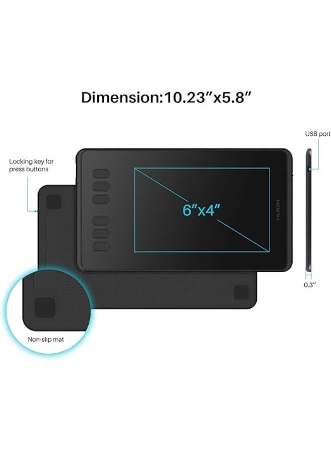 Huion Inspiroy H640P drawing tablet with battery-free stylus and 8192 levels of pressure sensitivity - Image 2