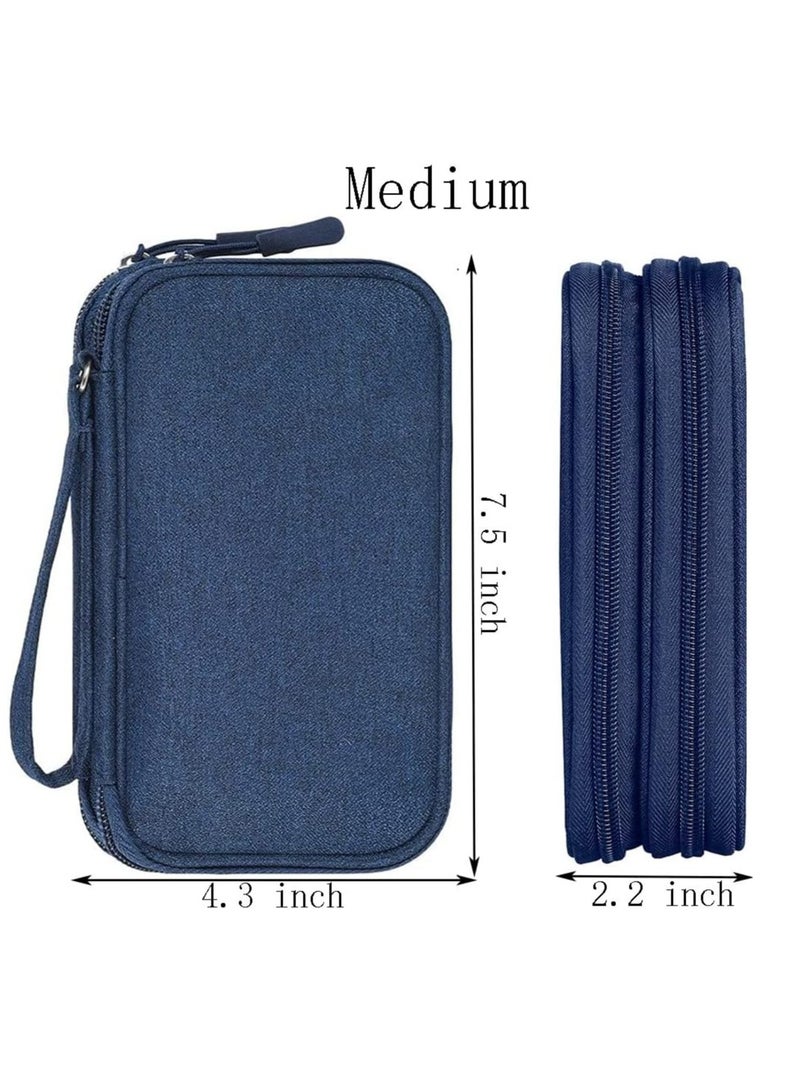 Mmmon Electronic Organizer,Travel Cable Organizer Bag Pouch Electronic Accessories Carry Case Portable Waterproof Storage Bag for Cable,Cord,Charger,Phone,USB,Hard Drive,SD Card,Earphone(Dark Blue)  - Image 3