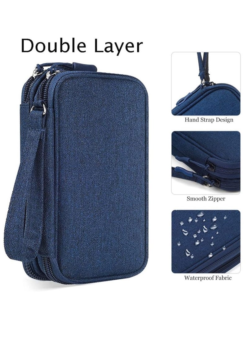 Mmmon Electronic Organizer,Travel Cable Organizer Bag Pouch Electronic Accessories Carry Case Portable Waterproof Storage Bag for Cable,Cord,Charger,Phone,USB,Hard Drive,SD Card,Earphone(Dark Blue)  - Image 5
