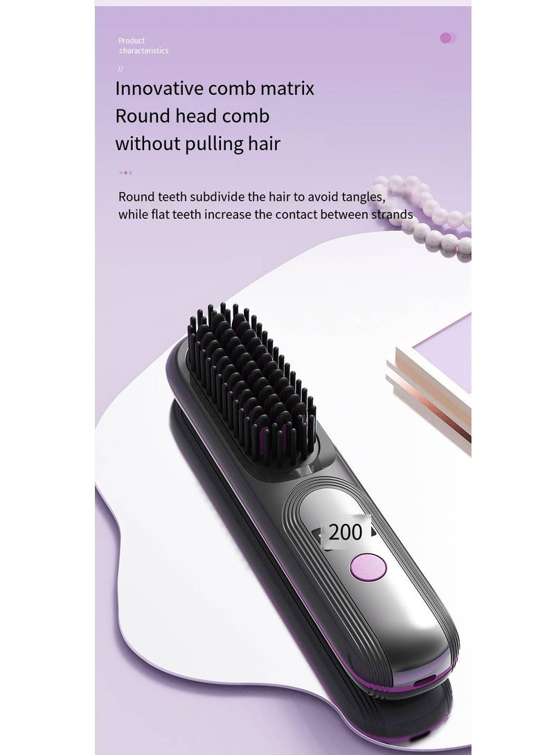 general Mini Ionic Straightening Comb – Travel-Friendly Straightener & Curler for Men/Women, Dual-Use Hair Styling Tool - Image 1