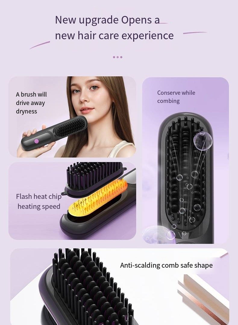 general Mini Ionic Straightening Comb – Travel-Friendly Straightener & Curler for Men/Women, Dual-Use Hair Styling Tool - Image 3