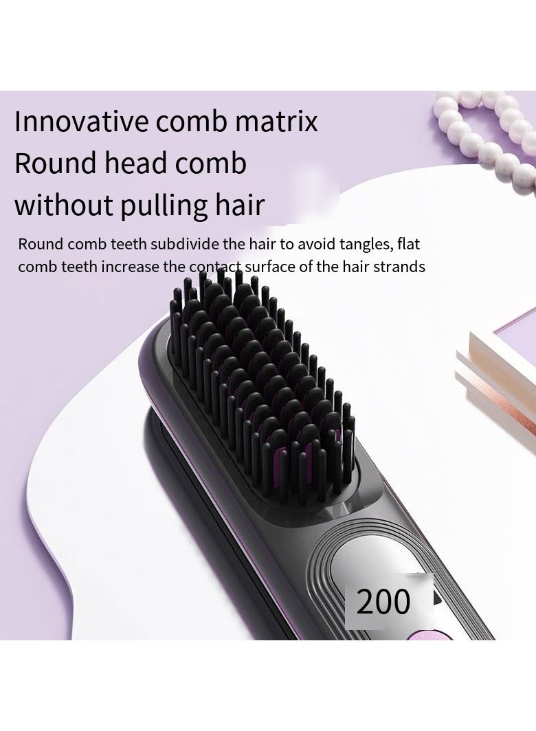 general Mini Ionic Straightening Comb – Travel-Friendly Straightener & Curler for Men/Women, Dual-Use Hair Styling Tool - Image 4
