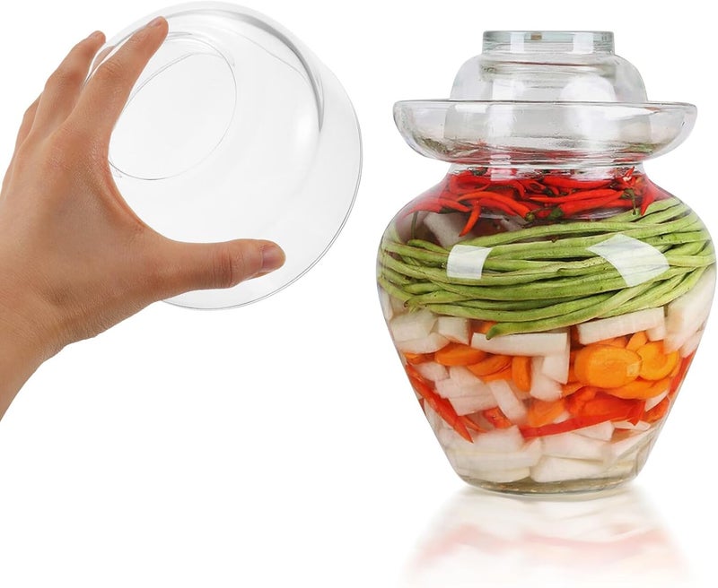 Glass Pickle Jar Lid Sealing Cover 15-pound Thickened Lead-free Glass Jar Cover for Fermentation and Canning Kitchen Use - Image 4