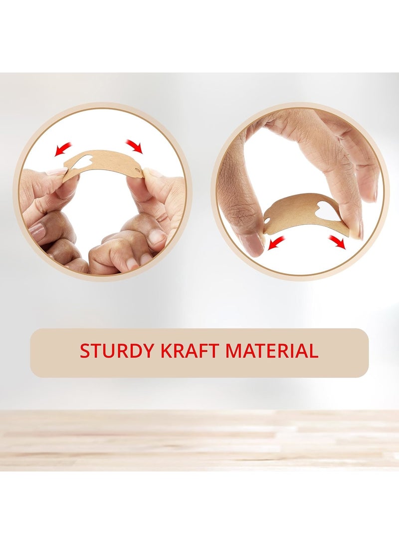 SOLARAE Kraft Paper Gift Tags, 100 Pack 1.18 x 2.2 Inches Brown Hanging Labels with Jute TWater String, Heart Cut Out Shape for Valentines, Wedding, Presents, DIY Crafts, Holiday, Birthdays - Image 3