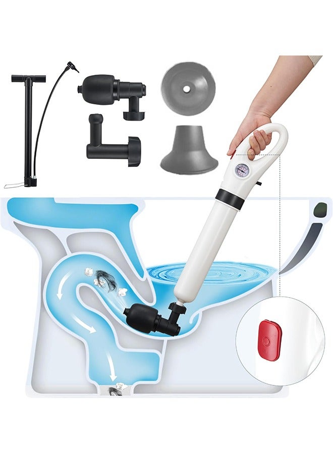 Alruht Toilet Plunger, Electric Toilet Clog Remover Drain Unblocker, High Pressure Air Drain Blaster, Cordless Powerful Pneumatic Dredge Unclogger Cleaner for Bathroom, Bathtub, Floor Drain, Sewer, Clogged Pipe - Image 1
