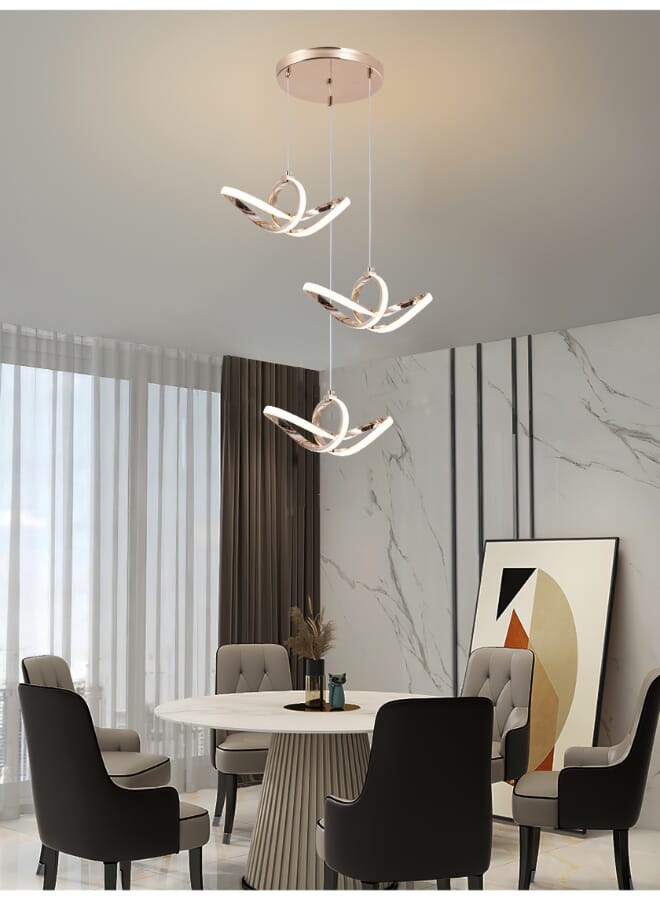 Best Power Modern LED Chandelier 6546-3 with 3 Pendants – 3 Lighting Modes, 60W – 90CM Adjustable Hanging Light for Living Room, Dining, Bedroom - Image 1