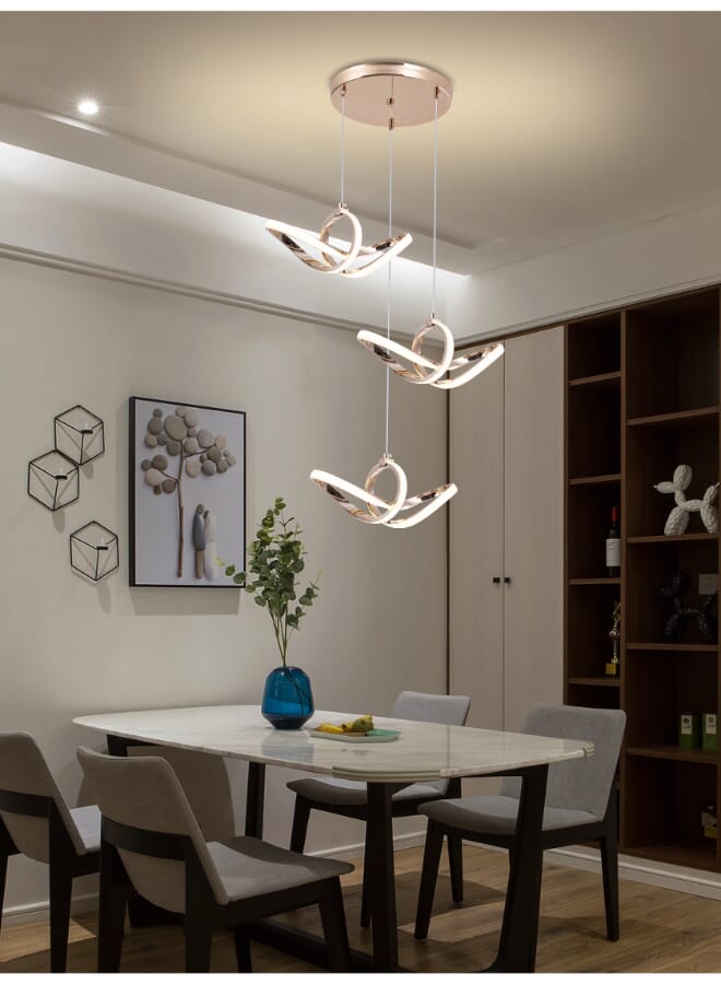 Best Power Modern LED Chandelier 6546-3 with 3 Pendants – 3 Lighting Modes, 60W – 90CM Adjustable Hanging Light for Living Room, Dining, Bedroom - Image 2