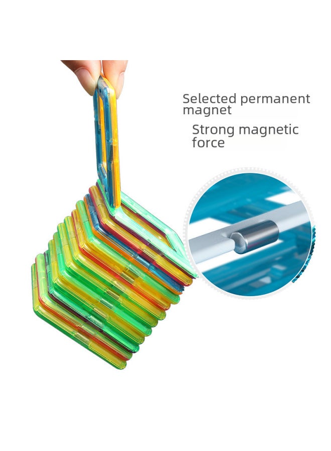 Pure Magnetic Piece Building Blocks Children's Magnet Magnetic Piece Puzzle Boys Girls Baby's Iron Piece Puzzle Assembled Toys-Color:100 Pure Magnetic Film Set [send Storage Box + Wheel + Ferris Wheel]]  - Image 4