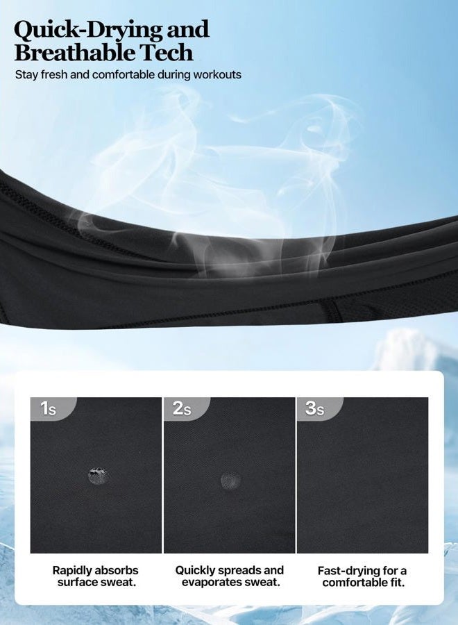 Aicall Balaclava Ski Mask Quick Drying Summer Cooling UV Protector Breathable Face Mask Motorcycle Outdoor Gear for Men Women, Black 3, One size - Image 2