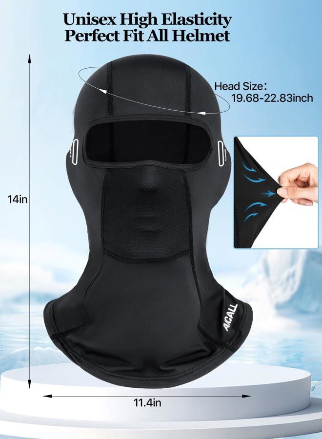 Aicall Balaclava Ski Mask Quick Drying Summer Cooling UV Protector Breathable Face Mask Motorcycle Outdoor Gear for Men Women, Black 3, One size - Image 4