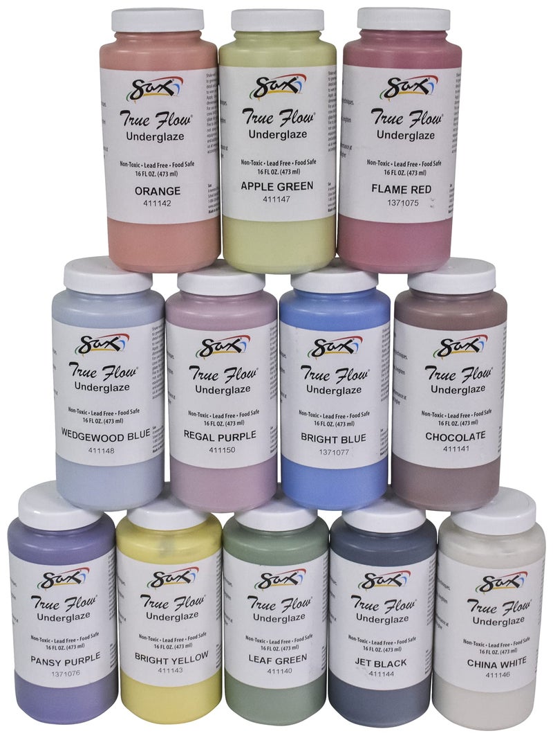 Sax Underglazes for School and Arts and Crafts Use, Assorted Colors, 16 Ounce Pints, Set of 12 - Image 4