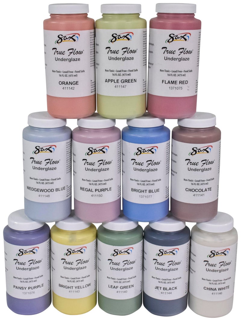Sax Underglazes for School and Arts and Crafts Use, Assorted Colors, 16 Ounce Pints, Set of 12 - Image 3