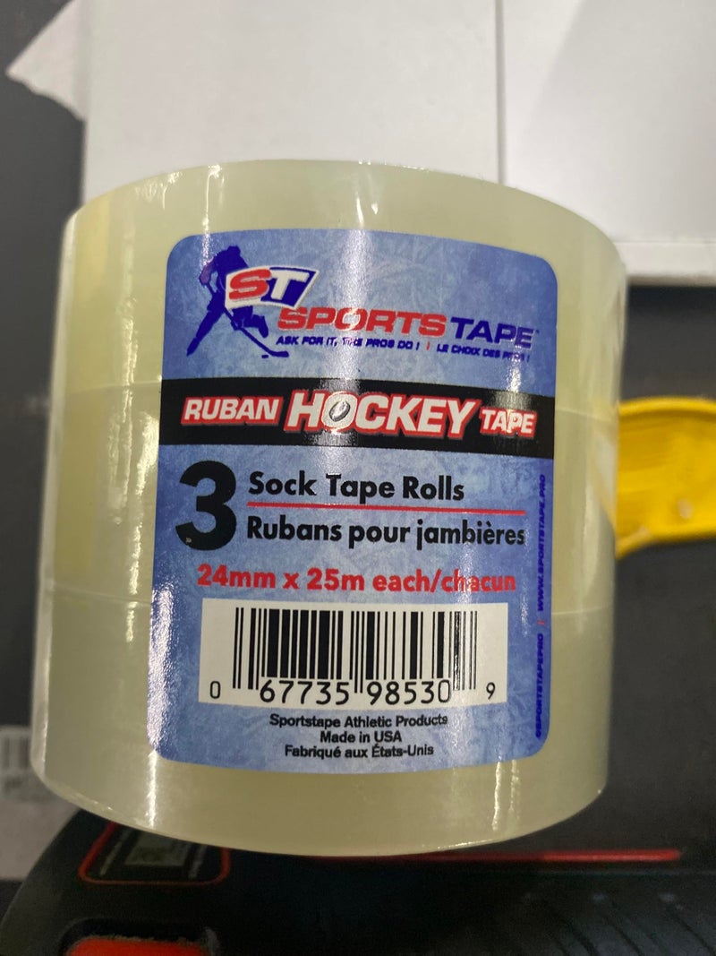 SportsTape Hockey Tape Multipack Clear 3 Roll