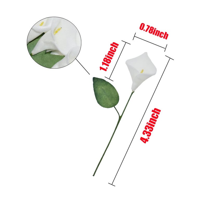 HOKPA Artificial Mini Calla Lily Flower Heads, Fake Floral Bouquet Head for Crafts Scrapbooking Garden Wedding DIY Making Bridal Garland Hair Clips Headbands Decoration (144pcs White) - Image 2