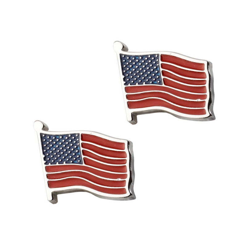 1 Pair American Flag Design Shirt Sleeve Decor Replacement Male Links - Image 1