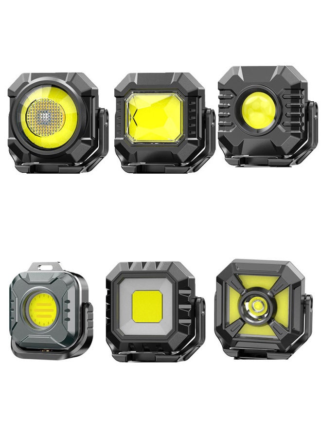 Loquat Outdoor Strong Light Work Light Camping Light Keychain Light Portable Flashlight Rechargeable Magnetic Car Maintenance Light-Color:5147 Black Color Box Packaging - Image 4