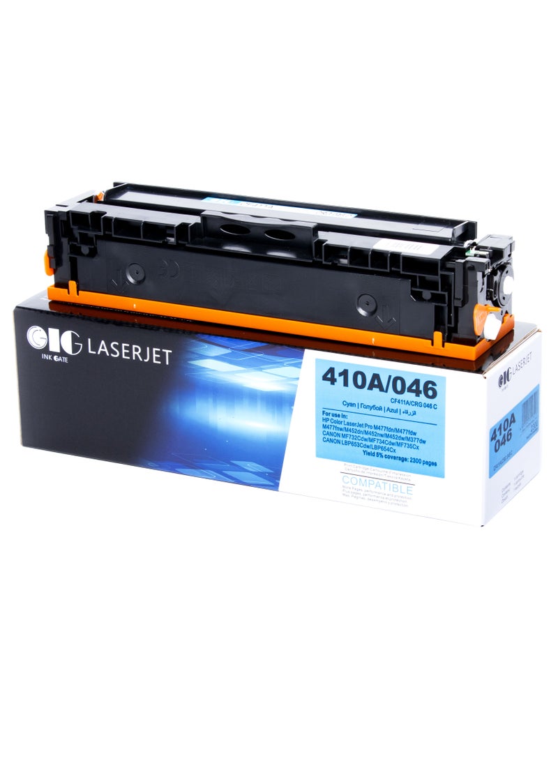 أي جي طقم كارتريدج حبر متوافق IG – CF410A (أسود)، CF411A (سماوي)، CF412A (أصفر)، CF413A (أرجواني) / CRG-046 – لطابعات HP M452، M477 – أسود: 2200 صفحة، الألوان: 2300 صفحة لكل لون - Image 3