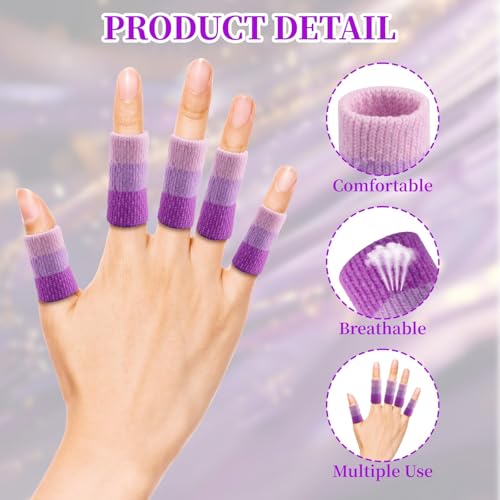 Asofelk 20PCS Crochet Finger Guard, 3.9-Inch Finger Covers Compression Crochet Finger Sleeves for Knitting Finger Protector, Breathable Finger Cushion for Writing - Image 3