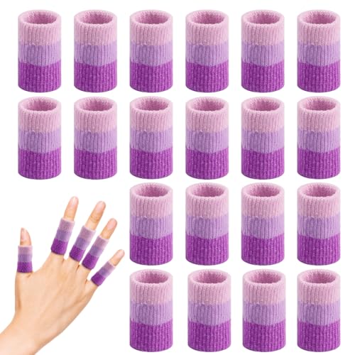 Asofelk 20PCS Crochet Finger Guard, 3.9-Inch Finger Covers Compression Crochet Finger Sleeves for Knitting Finger Protector, Breathable Finger Cushion for Writing - Image 1