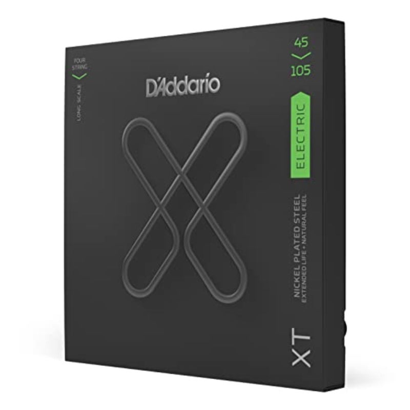 D'Addario XTB45105 XT Bass فولاذ مطلي بالنيكل، سطح خفيف/قاع متوسط، مقياس طويل، 45-105 - Image 1