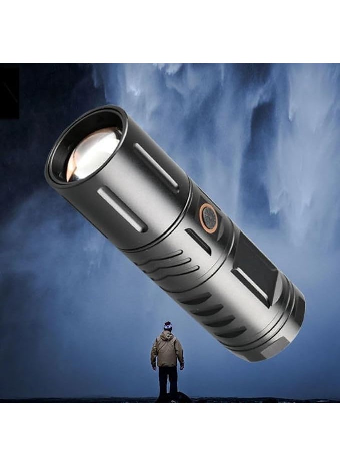 Luteti Luteti Tactical Flashlight LED Rechargeable and Battery Torch Battery Operated Emergency Rechargeable Zoomable Waterproof for Fishing Hiking and Camping  - Image 1