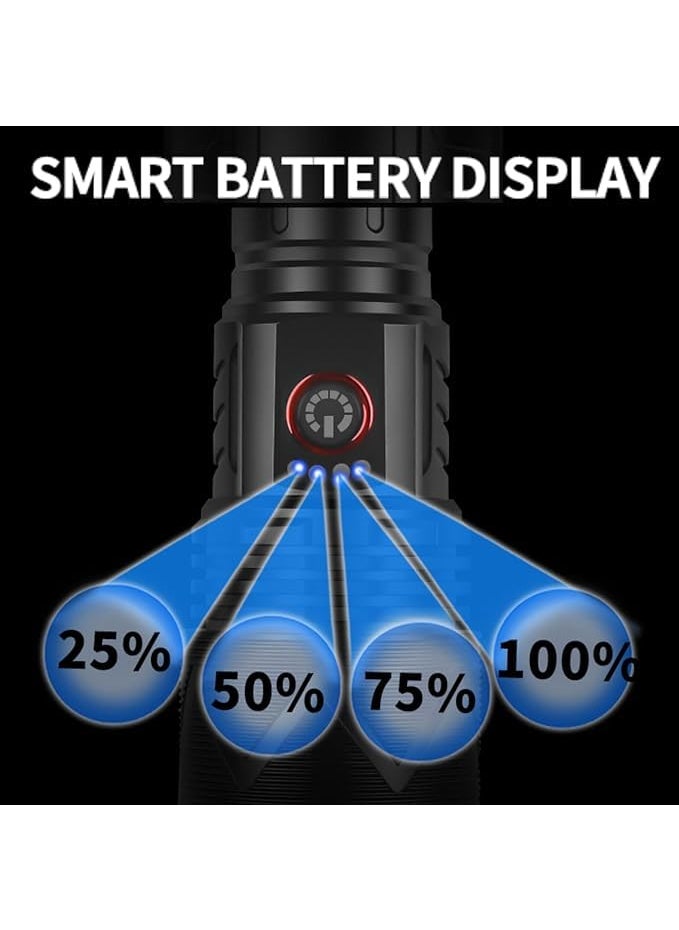 Luteti Luteti Tactical Flashlight LED Rechargeable and Battery Torch Battery Operated Emergency Rechargeable Zoomable Waterproof for Fishing Hiking and Camping  - Image 4