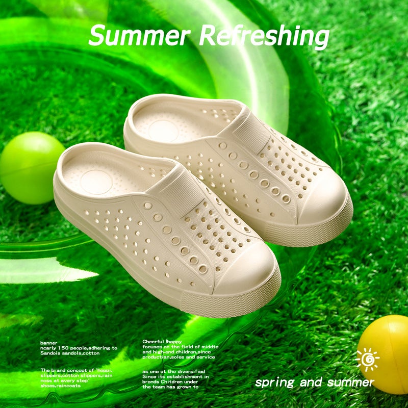 Summer Children'S Clogs For Boys And Girls Half-Slip Non-Slip Waterproof Hollow Lightweight Parent-Child Sandals Beach Shoes - Image 1