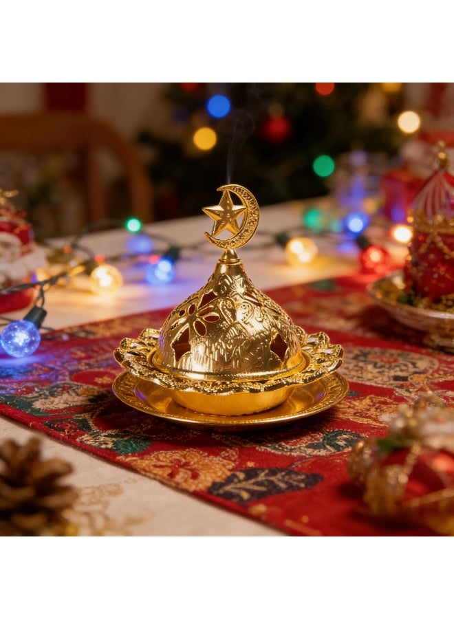 خاص رمضان: مبخر إسلامي صغير ذهبي – أضف روحًا إلى ليالي الإفطار والتراويح - Image 2