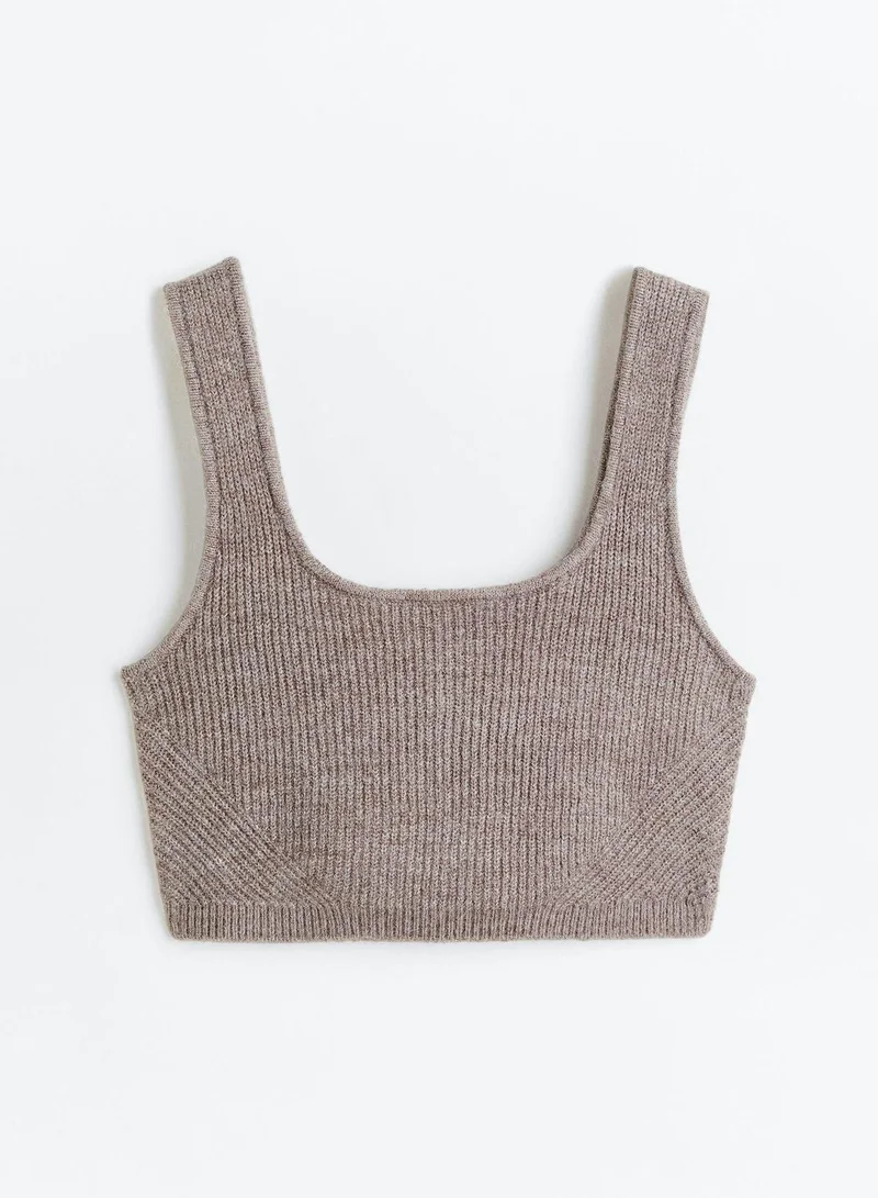 H&M Ribbed Knitted Crop Top