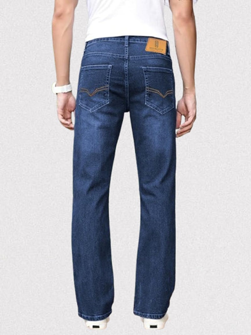 Ben Martin Men's Smart Fit Stretchable Jeans || Dark Blue Mid-Rise Denim Pants with Whisker Wash || Premium Casual Wear Jean for Men || 5 Pocket Jean's for Men's – Size 34 (1) - Image 2
