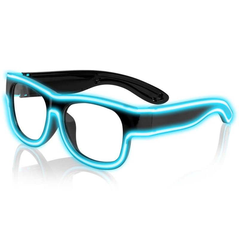Ainiv Wireless Light Up Glasses - 3 Flash Modes LED Luminous Neon Party Rave Glow in the Dark for Parties, DJ, EDM, 80s, Halloween, Christmas, Festival, Carnival, Birthday - Image 1