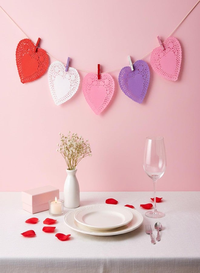 WJIAAA Heart Shaped Paper Doilies,100 Pcs Paper Assorted Sizes Valentine Heart Doilies for Valentine's Mother's Day Wedding Favor Party Decorations 4 inch - Image 4