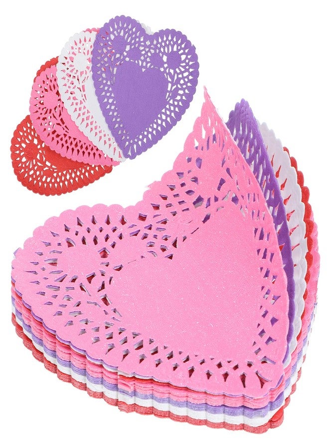 WJIAAA Heart Shaped Paper Doilies,100 Pcs Paper Assorted Sizes Valentine Heart Doilies for Valentine's Mother's Day Wedding Favor Party Decorations 4 inch - Image 1