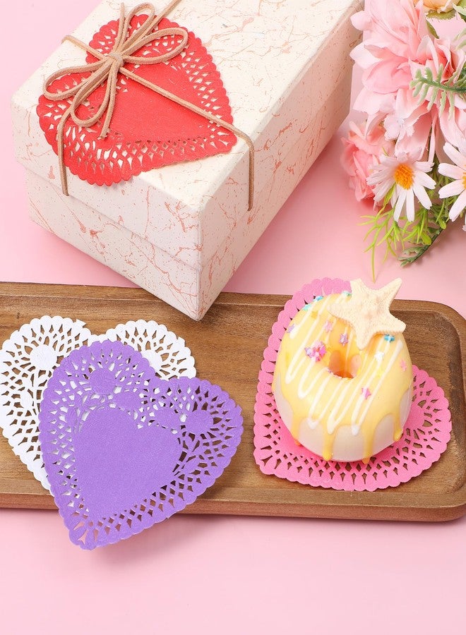 WJIAAA Heart Shaped Paper Doilies,100 Pcs Paper Assorted Sizes Valentine Heart Doilies for Valentine's Mother's Day Wedding Favor Party Decorations 4 inch - Image 2