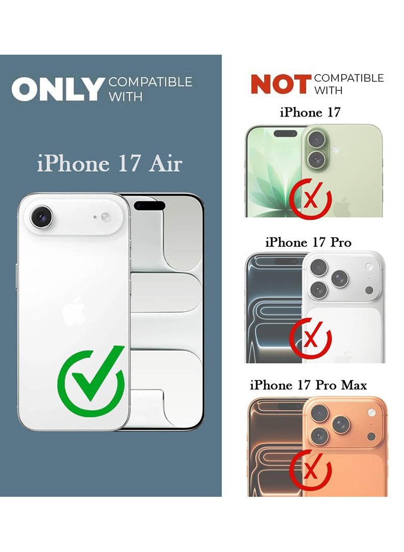 Case Up حافظة متوافقة مع آبل آيفون 17 إير كريستال كلير تكتيكية غطاء خلفي مع حماية 360 درجة، واقي صدمات، غطاء هاتف واقي، ظهر صلب مضاد للخدش (شفاف) - Image 2