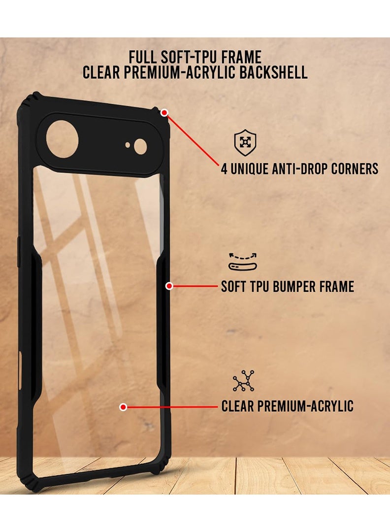 Case Up حافظة متوافقة مع آبل آيفون 17 إير كريستال كلير تكتيكية غطاء خلفي مع حماية 360 درجة، واقي صدمات، غطاء هاتف واقي، ظهر صلب مضاد للخدش (شفاف) - Image 3