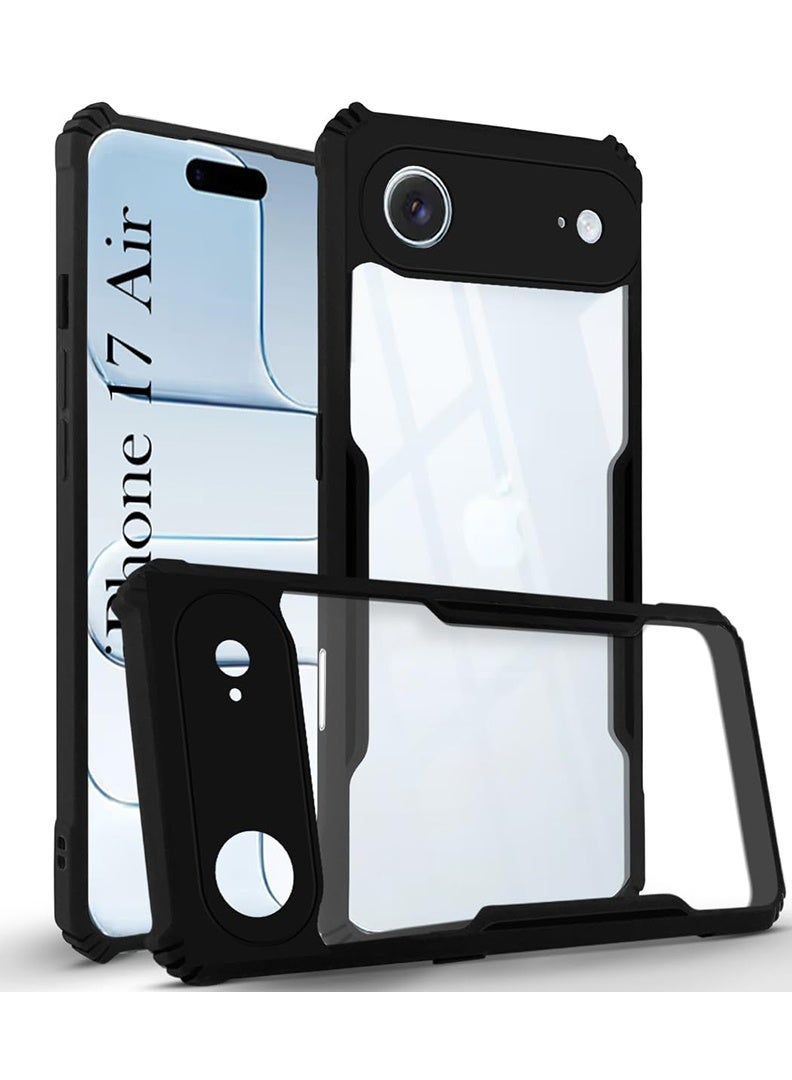 Case Up حافظة متوافقة مع آبل آيفون 17 إير كريستال كلير تكتيكية غطاء خلفي مع حماية 360 درجة، واقي صدمات، غطاء هاتف واقي، ظهر صلب مضاد للخدش (شفاف) - Image 1