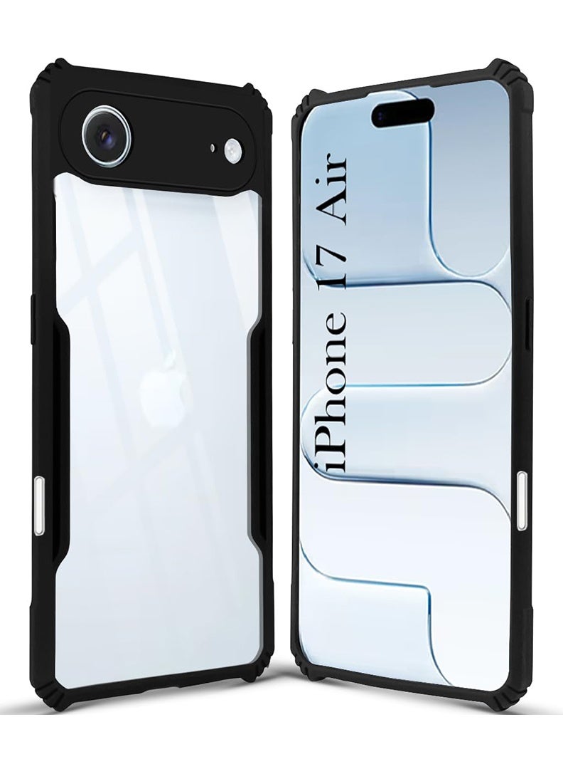 Case Up حافظة متوافقة مع آبل آيفون 17 إير كريستال كلير تكتيكية غطاء خلفي مع حماية 360 درجة، واقي صدمات، غطاء هاتف واقي، ظهر صلب مضاد للخدش (شفاف) - Image 5