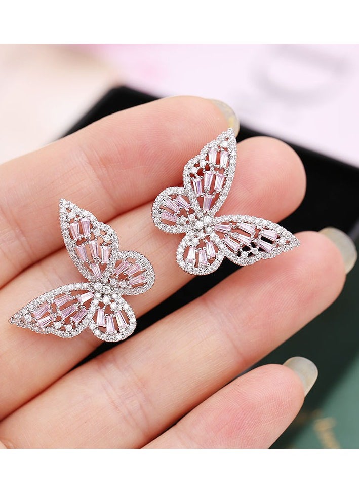 Generic - 925 Silver Earrings Hollow Butterfly Stud Earrings - Image 1