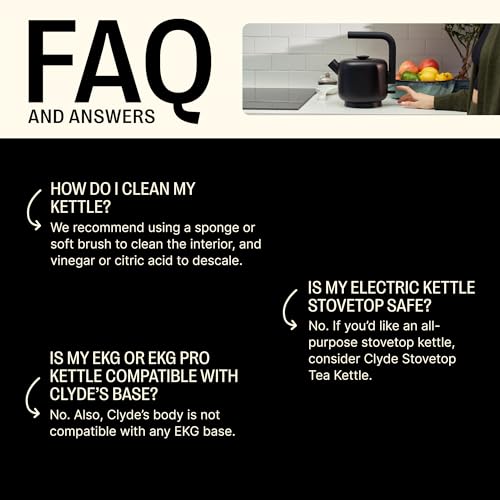 Fellow Electric Clyde Kettle - 1.5 Liter Capacity - Modern Twist On Stovetop Design, All-Purpose, Stainless Steel - Warm Water for Ramen, Oatmeal, Tea, Coffee & more - Large Capacity - Image 3