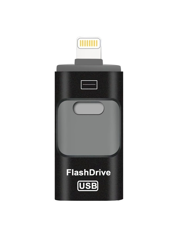 16GB USB Flash Drive, Shock Proof Durable External USB Flash Drive, Safe And Stable USB Memory Stick, Convenient And Fast I-flash Drive for iphone, (16GB Black Color) - Image 1