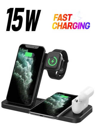 4 in 1 Wireless Charging Stand,, Fast Charger for Apple Watch, iPhone 13/12/11/ Pro Max/Mini/11/Pro/AirPods/Samsung smart phone etc - pzsku/Z74BF943C1B0E532D9D5AZ/45/1745627233/e510aa09-4b62-4c24-8993-8dba38cea882