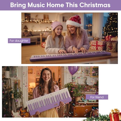 AiJoy Piano Keyboard 88 Keys with Magnetic Connection | for Beginners, Girls Gifts | Portable Foldable Electric Piano Keyboard, Lightweight Purple Keys, Sustain Pedal, Piano Bag(ASP-10M) - Image 3