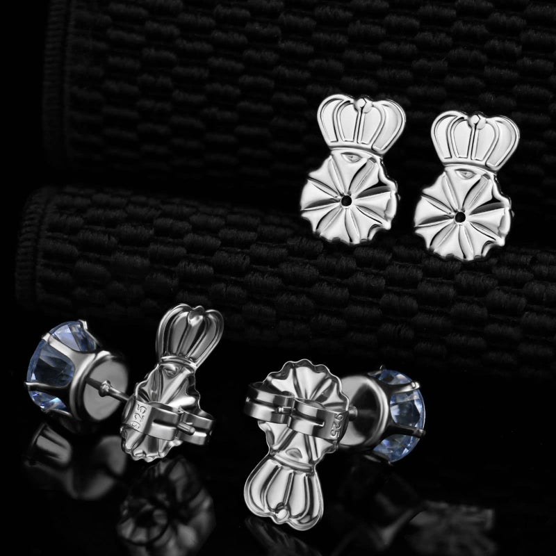 Kmeosch Anti-Droop Earring Backs - Support Backs for Heavy Earrings & Drooping Ears, Hypoallergenic Earring Lifters for Stretched Earlobes (Silvery, 2 Pair) - Image 3