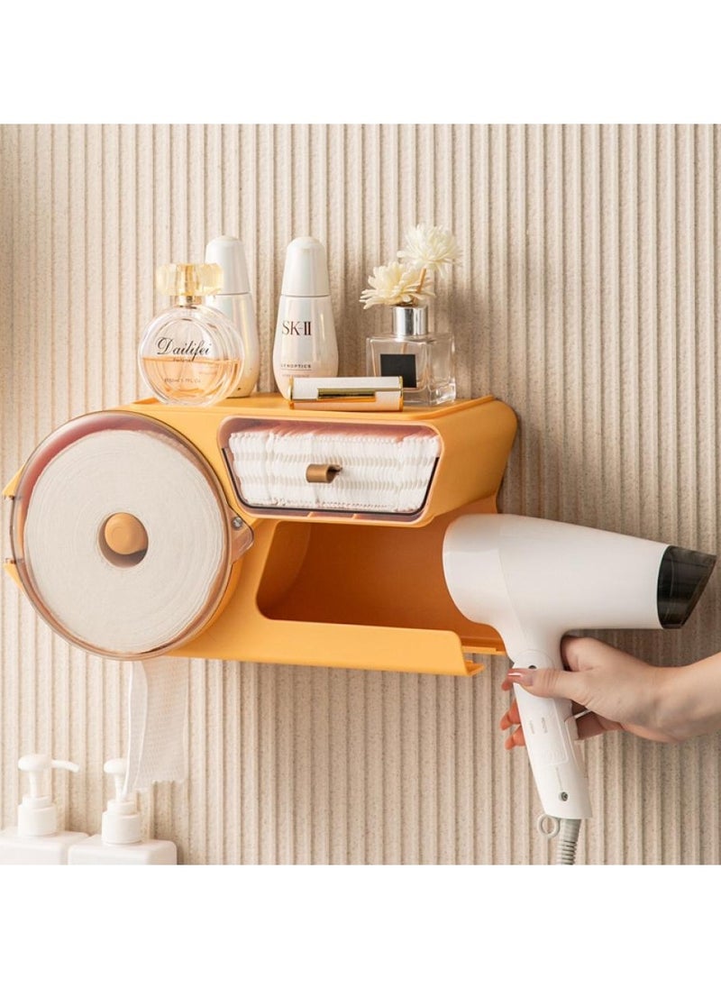 Alissa - Bathroom Disposable Face Towel and hair dryer rack (Orange) - Image 1