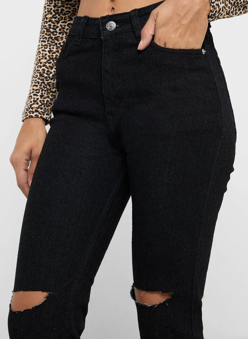 Ginger  Distressed High Rise Skinny Jeans for Women | Best Price UAE