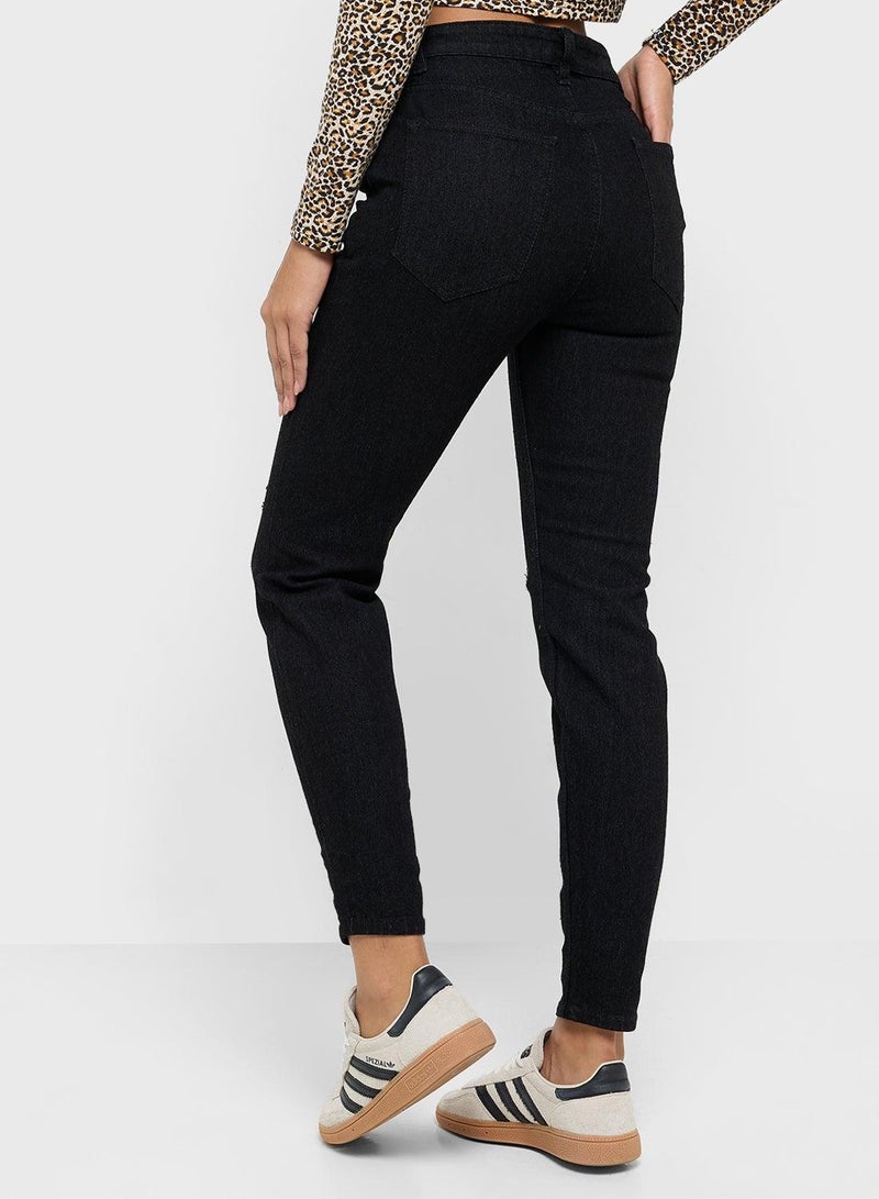 Ginger Distressed High Rise Skinny Jeans - Image 3