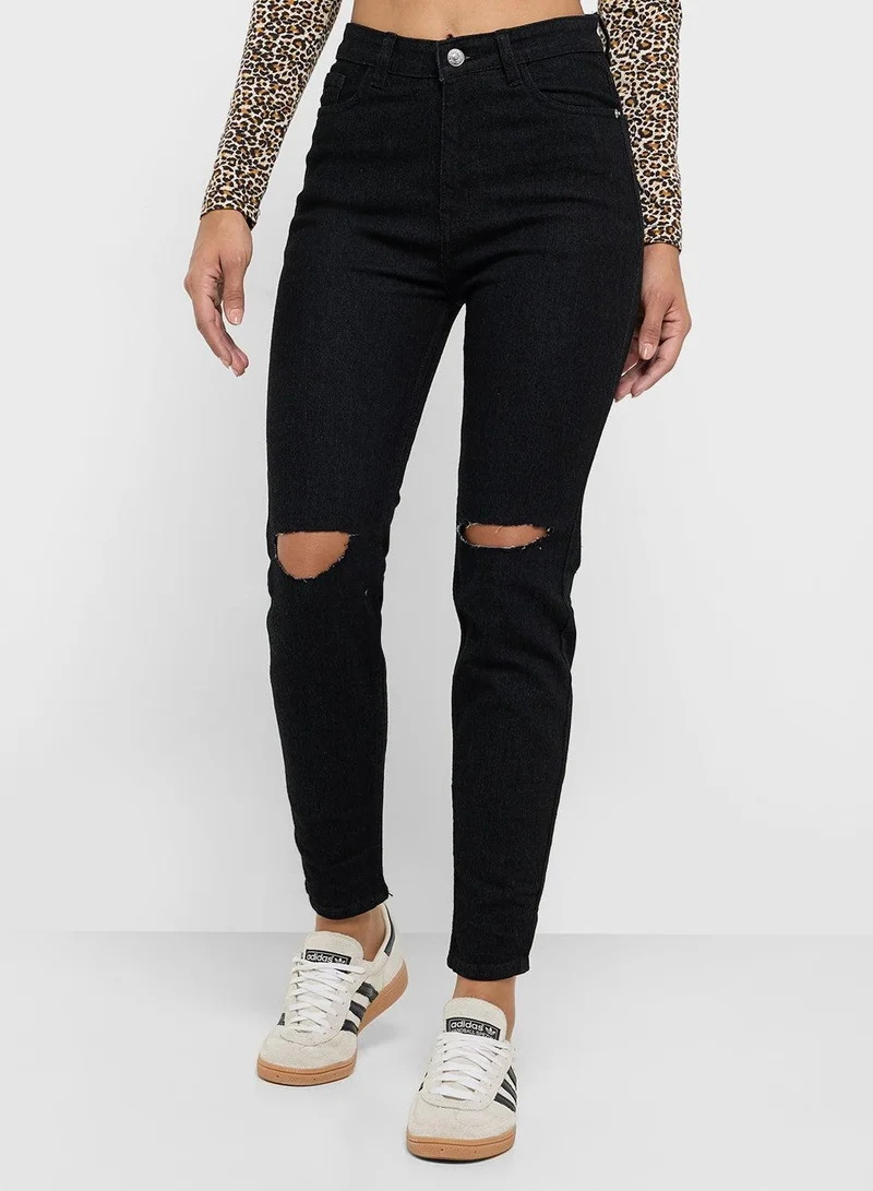 Ginger  Distressed High Rise Skinny Jeans for Women | Best Price UAE