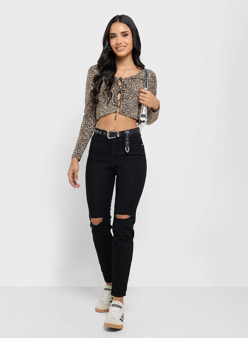 Distressed High Rise Skinny Jeans