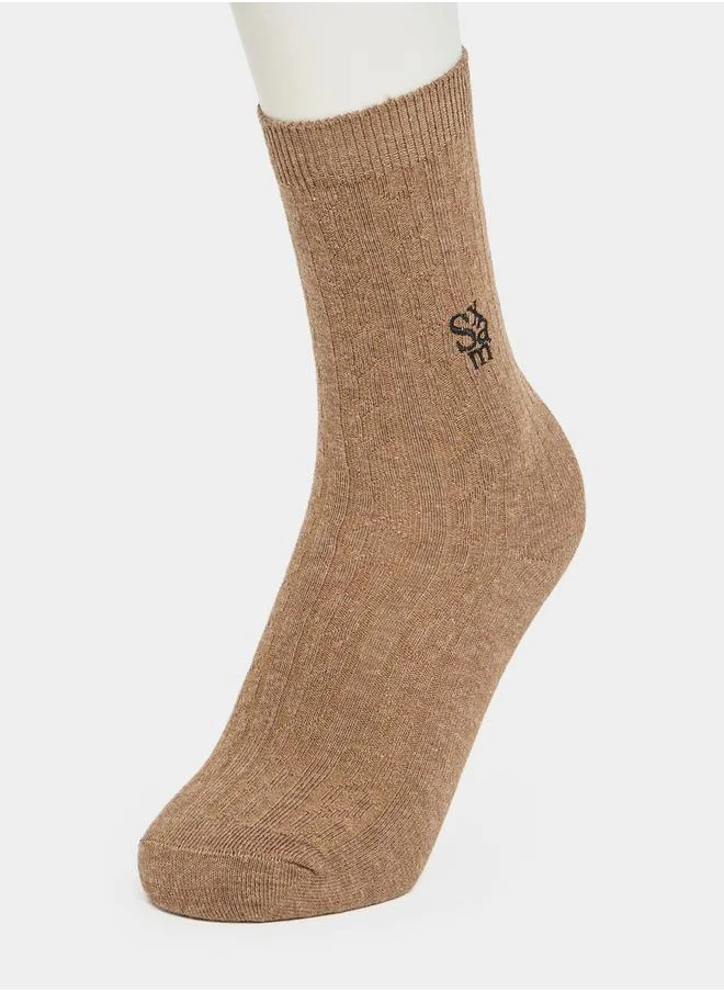 Styli Pack of 4 - Plain Crew Length Socks